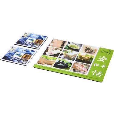 Logo trade promotional merchandise photo of: Q-Mat® mouse mat and coaster set combo 3