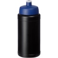 Baseline® Plus 500 ml bottle with sports lid, Solid black / Blue