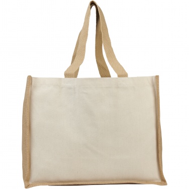 Logo trade promotional items image of: Varai 320 g/m² canvas and jute shopping tote bag 23L