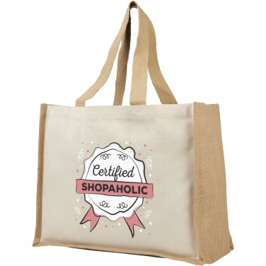 Logo trade promotional giveaways picture of: Varai 320 g/m² canvas and jute shopping tote bag 23L