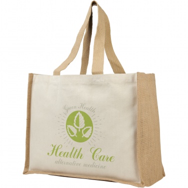 Logotrade advertising product image of: Varai 320 g/m² canvas and jute shopping tote bag 23L