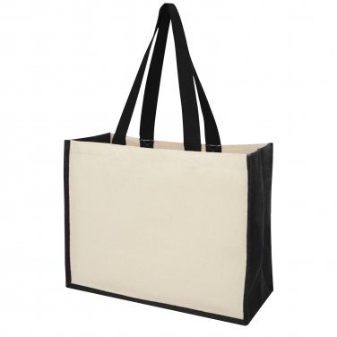 Logo trade promotional giveaways image of: Varai 320 g/m² canvas and jute shopping tote bag 23L