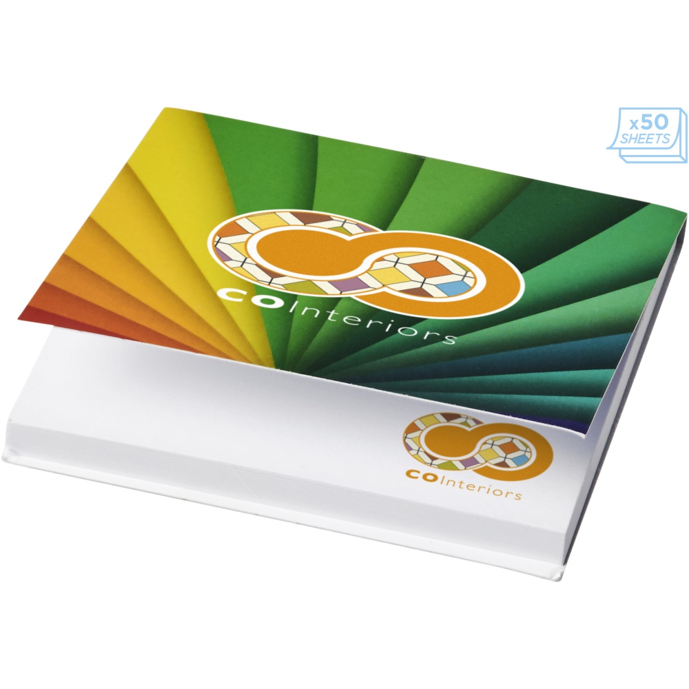 Logo trade business gifts image of: Sticky-Mate® soft cover squared sticky notes 75x75mm