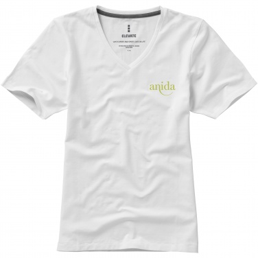 Logo trade corporate gifts image of: Kawartha short sleeve women's organic V-neck t-shirt