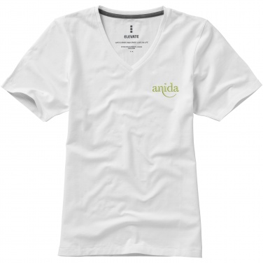 Logo trade promotional giveaways image of: Kawartha short sleeve women's organic V-neck t-shirt