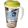 Brite-Americano® Grande 350 ml mug with spill-proof lid, White / Lime