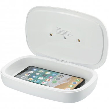 Logo trade business gift photo of: Capsule UV smartphone sanitizer with 5W wireless charging pad