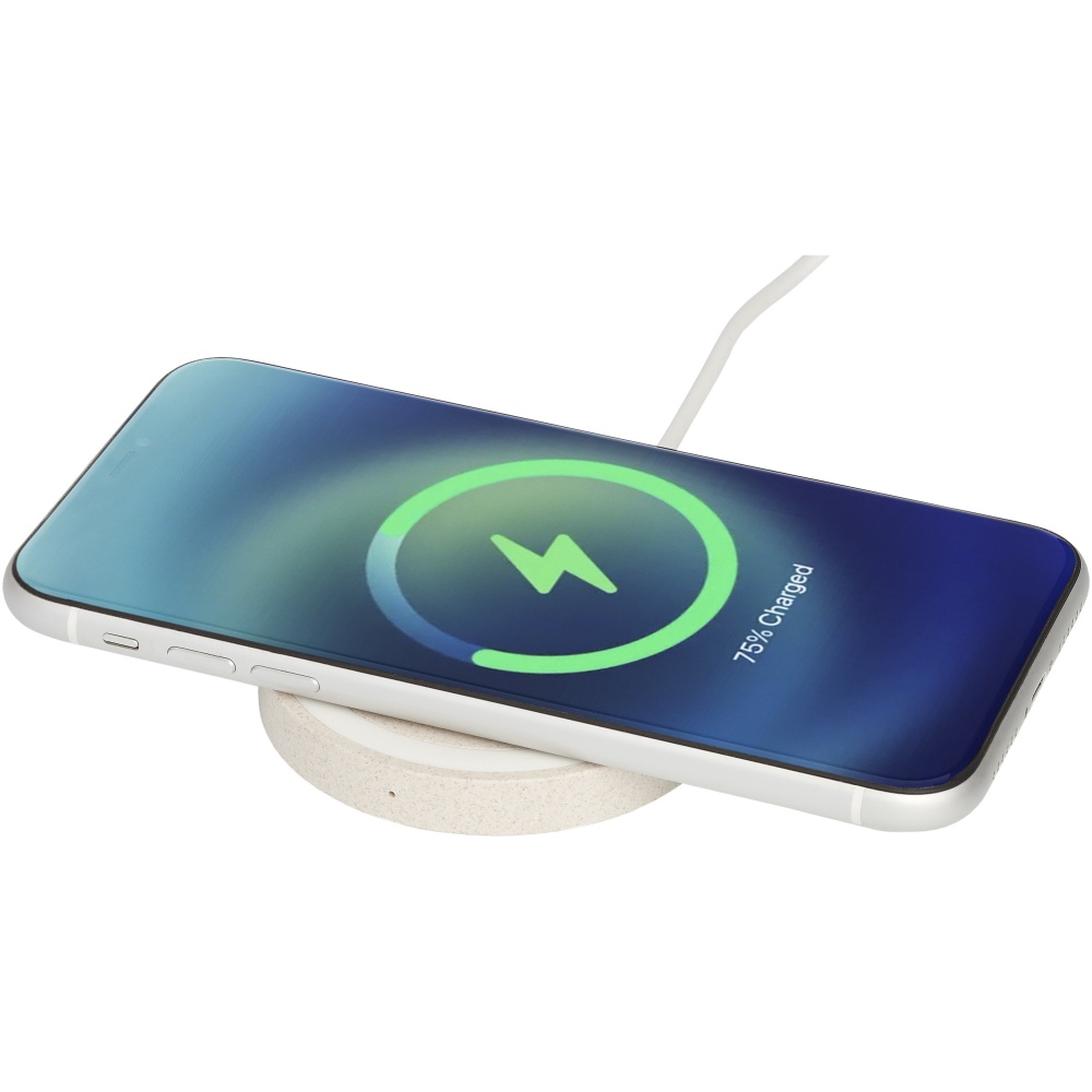 Logo trade advertising product photo of: Naka 5W wheat straw wireless charging pad