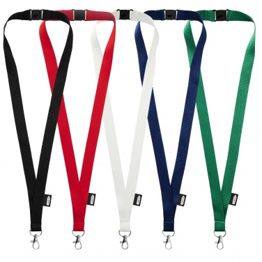 Logo trade promotional giveaways image of: Tom recycled PET lanyard with breakaway closure