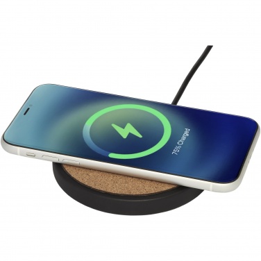 Logo trade promotional merchandise picture of: Kivi 10W limestone/cork wireless charging pad