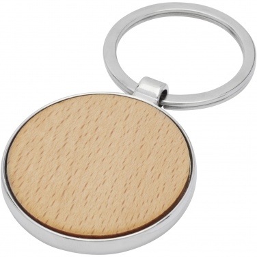 Logo trade corporate gift photo of: Moreno beech wood round keychain