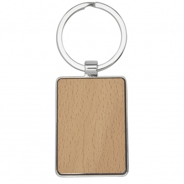 Logo trade advertising products picture of: Mauro beech wood rectangular keychain