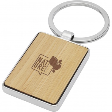 Logo trade corporate gifts image of: Neta bamboo rectangular keychain