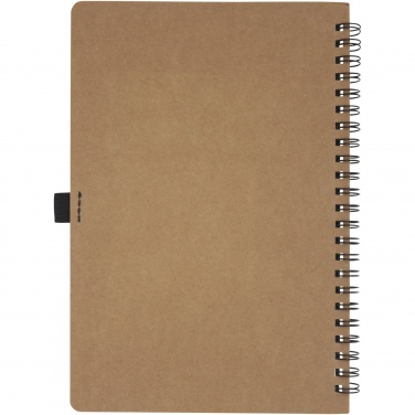 Logo trade business gifts image of: Cobble A5 wire-o recycled cardboard notebook with stone paper