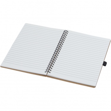 Logo trade promotional giveaway photo of: Cobble A5 wire-o recycled cardboard notebook with stone paper