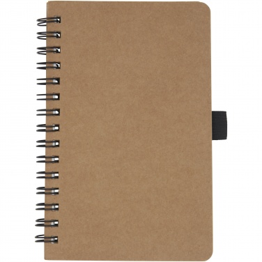 Logo trade promotional product photo of: Cobble A6 wire-o recycled cardboard notebook with stone paper