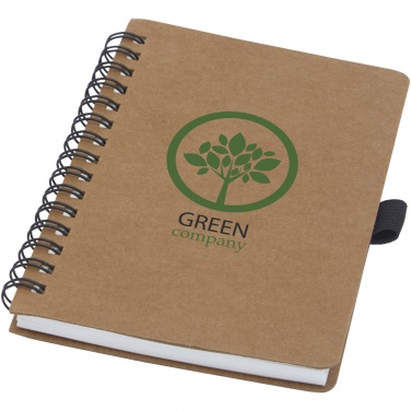 Logotrade promotional product picture of: Cobble A6 wire-o recycled cardboard notebook with stone paper