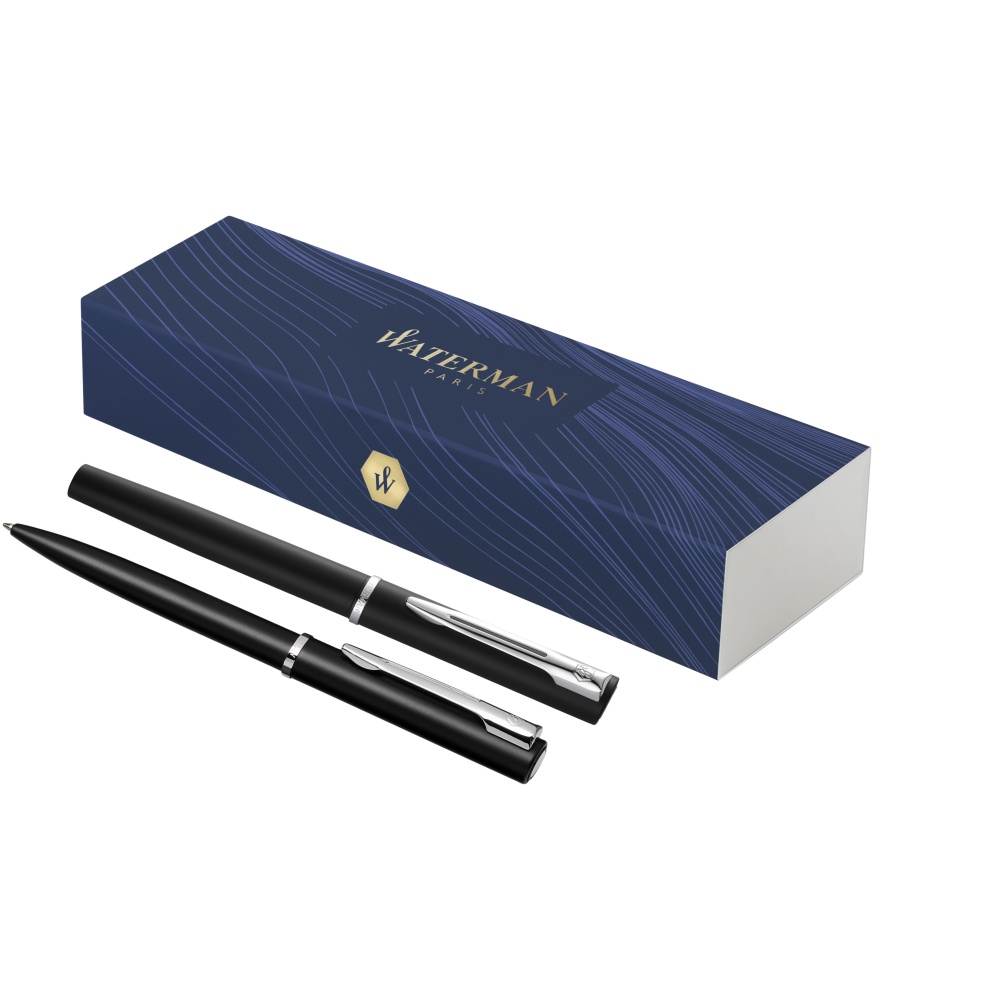 Logo trade promotional giveaways picture of: Waterman Allure ballpoint and rollerball pen set