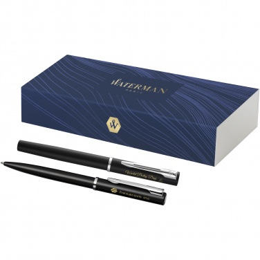 Logo trade promotional merchandise photo of: Waterman Allure ballpoint and rollerball pen set