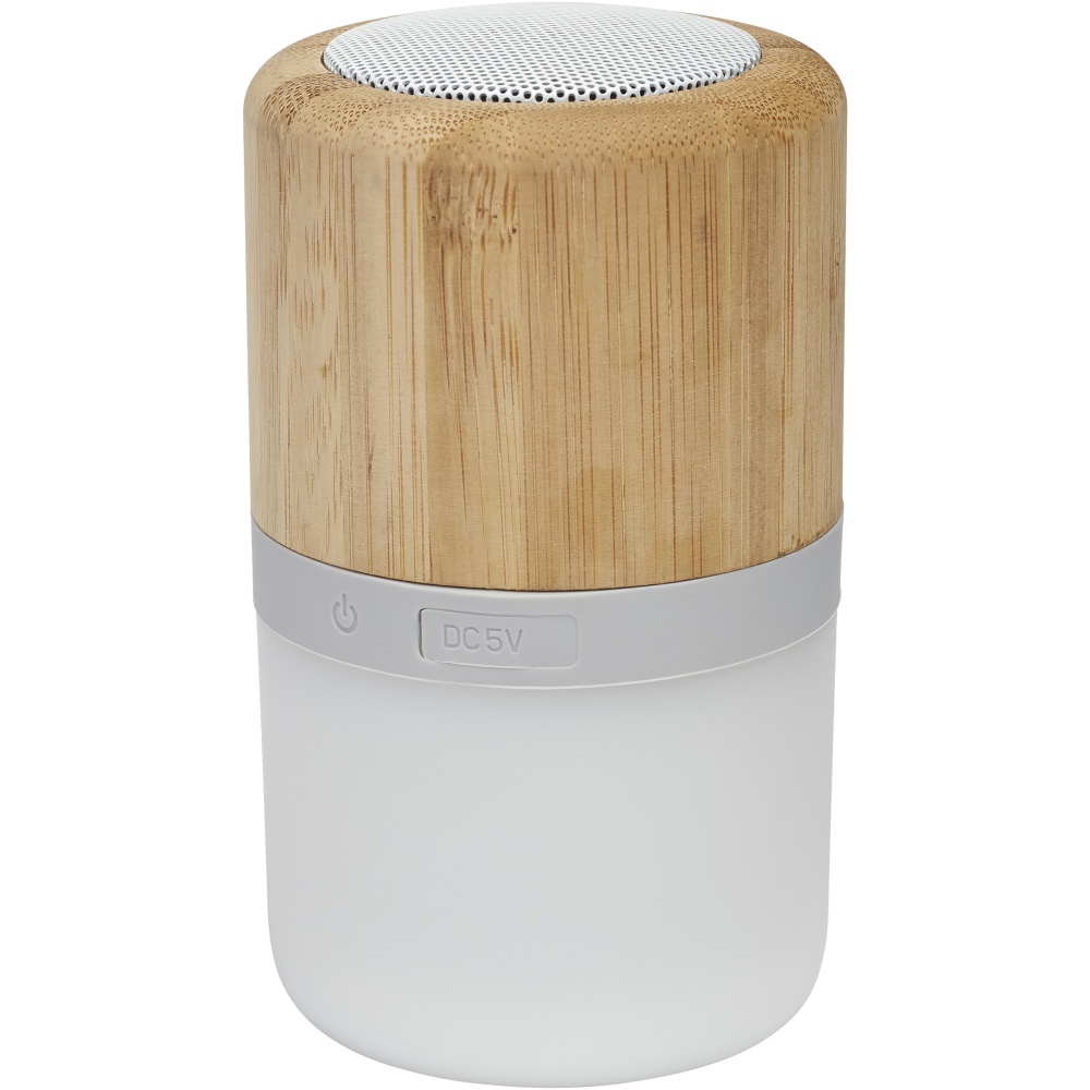 Logotrade promotional product image of: Aurea bamboo Bluetooth® speaker with light 