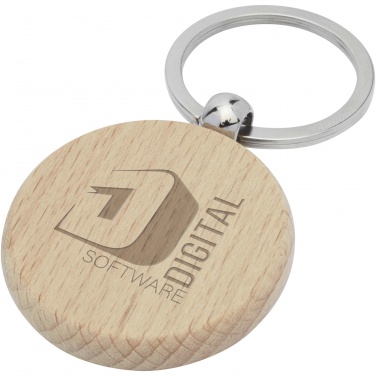 Logo trade promotional products picture of: Giovanni beech wood round keychain