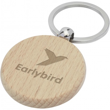 Logotrade advertising products photo of: Giovanni beech wood round keychain