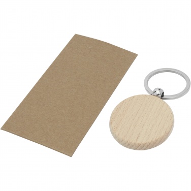 Logo trade promotional gift photo of: Giovanni beech wood round keychain