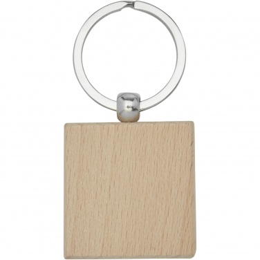 Logo trade promotional gifts picture of: Gioia beech wood squared keychain