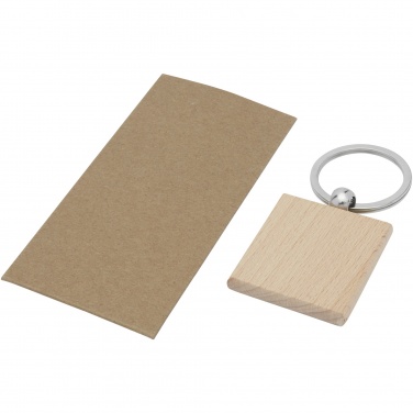 Logotrade advertising product image of: Gioia beech wood squared keychain