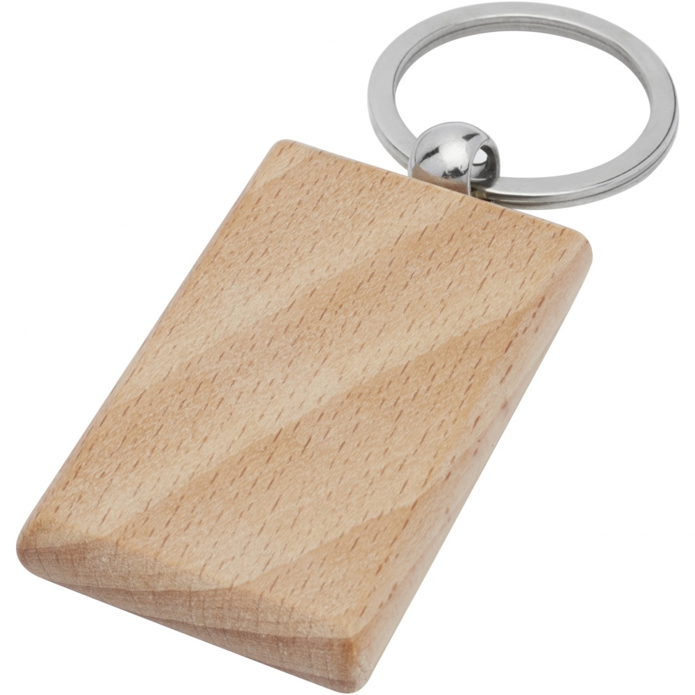 Logotrade promotional giveaway image of: Gian beech wood rectangular keychain