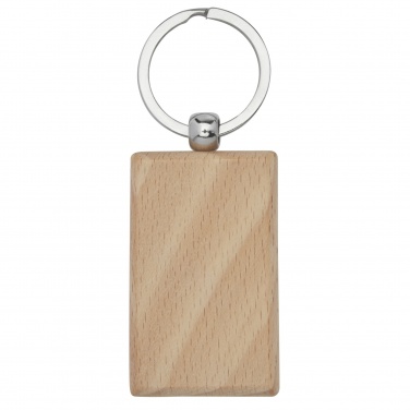 Logotrade promotional item picture of: Gian beech wood rectangular keychain