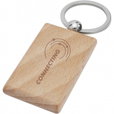 Logotrade corporate gift image of: Gian beech wood rectangular keychain