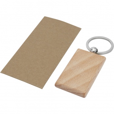 Logotrade promotional product picture of: Gian beech wood rectangular keychain