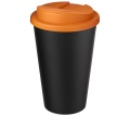 Americano® Eco 350 ml recycled tumbler with spill-proof lid, Orange / Solid black