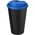 Americano® Eco 350 ml recycled tumbler with spill-proof lid, Mid blue / Solid black