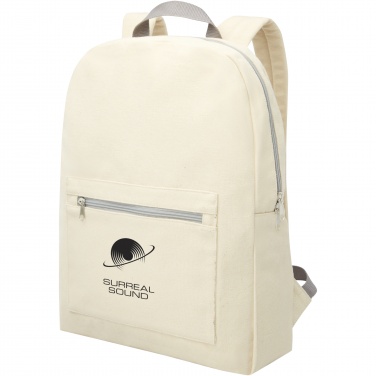 Logo trade promotional gifts image of: Pheebs 450 g/m² recycled cotton and polyester backpack 10L