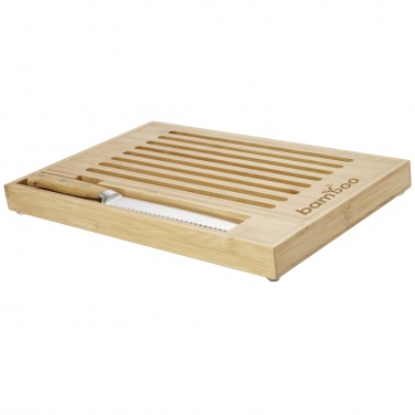 Logo trade promotional items image of: Pao bamboo cutting board with knife