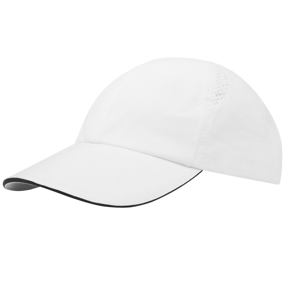 Logo trade promotional merchandise photo of: Morion 6 panel GRS recycled cool fit sandwich cap