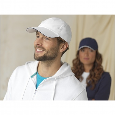 Logotrade advertising product picture of: Morion 6 panel GRS recycled cool fit sandwich cap