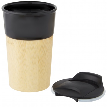 Logo trade corporate gift photo of: Pereira 320 ml porcelain mug with bamboo outer wall