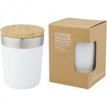 Logo trade promotional items image of: Lagan 300 ml copper vacuum insulated stainless steel tumbler with bamboo lid