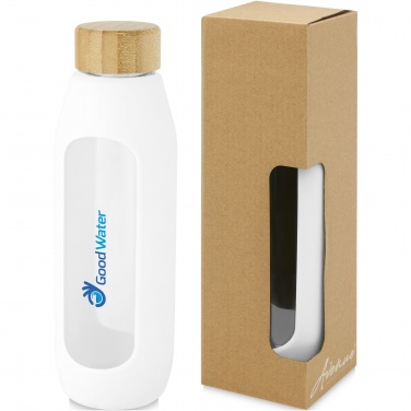 Logo trade promotional product photo of: Tidan 600 ml borosilicate glass bottle with silicone grip