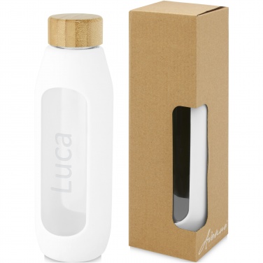 Logo trade promotional item photo of: Tidan 600 ml borosilicate glass bottle with silicone grip