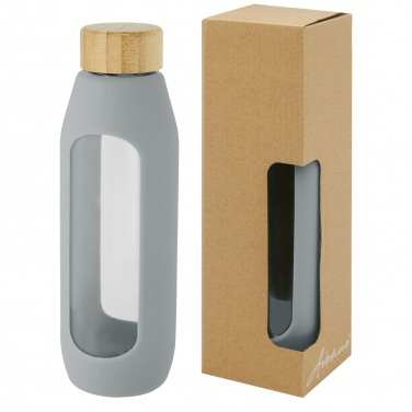 Logo trade promotional products image of: Tidan 600 ml borosilicate glass bottle with silicone grip