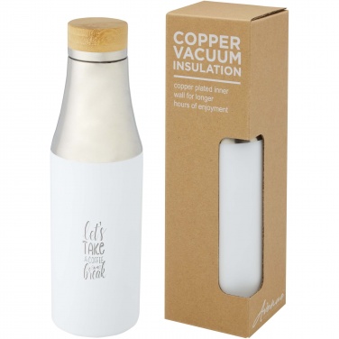 Logo trade promotional giveaways image of: Hulan 540 ml copper vacuum insulated stainless steel bottle with bamboo lid