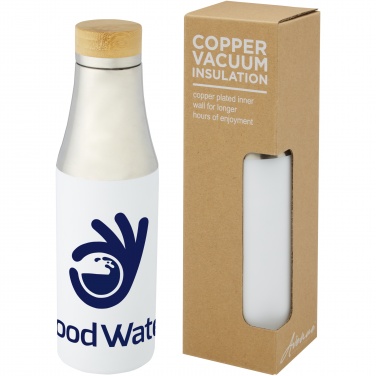 Logotrade promotional giveaway image of: Hulan 540 ml copper vacuum insulated stainless steel bottle with bamboo lid