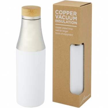 Logo trade promotional giveaways picture of: Hulan 540 ml copper vacuum insulated stainless steel bottle with bamboo lid