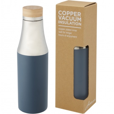 Logo trade promotional products image of: Hulan 540 ml copper vacuum insulated stainless steel bottle with bamboo lid