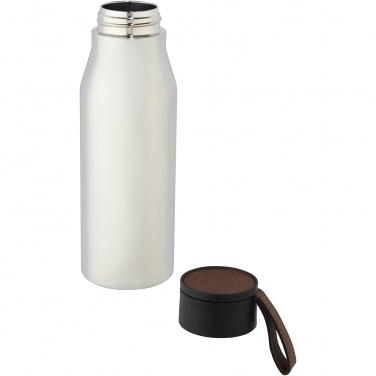 Logo trade promotional gifts image of: Ljungan 500 ml copper vacuum insulated stainless steel bottle with PU leather strap and lid