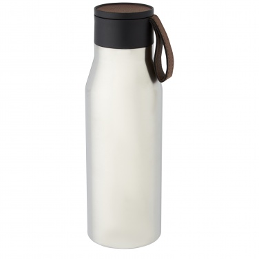 Logo trade corporate gifts image of: Ljungan 500 ml copper vacuum insulated stainless steel bottle with PU leather strap and lid